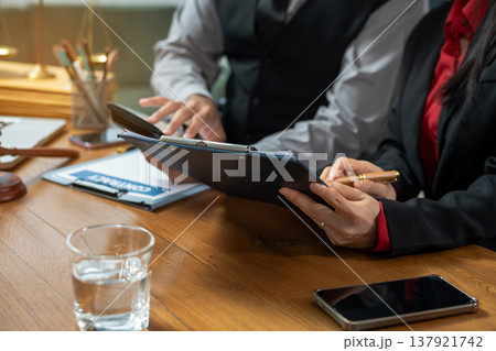 legal and corporate consultation concept focusing on law, advice, and business agreements. 137921742