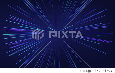 Abstract technology burst explosion background tech and light big data effect. Circle blast with blue frame atom and sound flow circular. Bg wave abstract with vector music background. 137921793