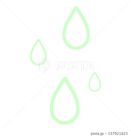 薄い緑色の雫のシンプルなイラスト 薄い緑色の雫のシンプルなイラスト 137921823