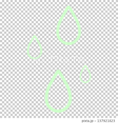 薄い緑色の雫のシンプルなイラスト 薄い緑色の雫のシンプルなイラスト 137921823
