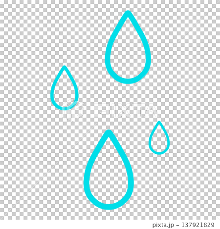 水色の雫のシンプルなイラスト 水色の雫のシンプルなイラスト 137921829