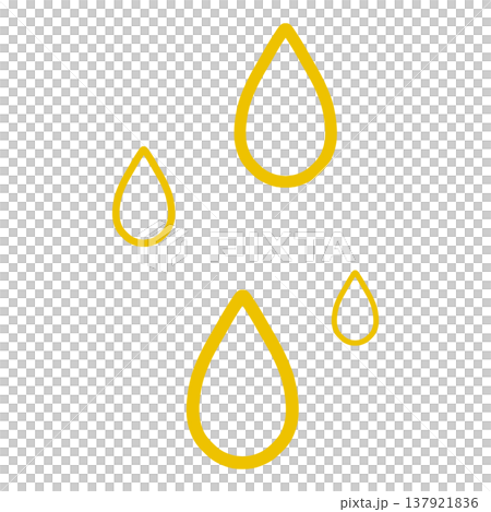 A simple illustration of a yellow raindrop. A simple illustration of a yellow raindrop. 137921836