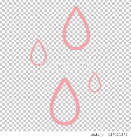 ピンク色の雫のシンプルなイラスト 137921841