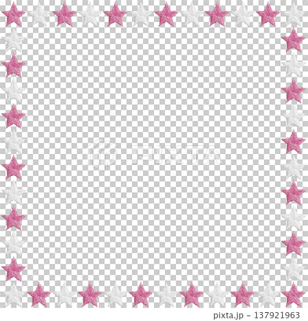 【パステルポップ星フレーム】手刺繍イラスト素材 【パステルポップ星フレーム】手刺繍イラスト素材 137921963