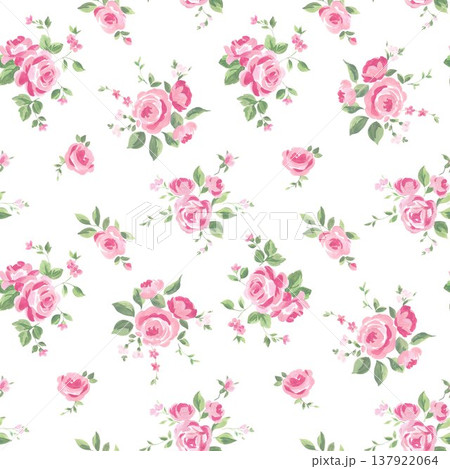 Luxury Wedding Rose Seamless Pattern Watercolor Floral Elegant Romantic Background Design 137922064