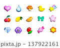 ぷっくりしたステッカー風のかわいいアイコン 137922161