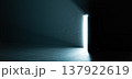 Light Shines Through Slightly Open Door in Dark Room, Concept Background 137922619