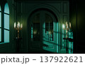 Sinister Dark Gothic Corridor Mystery Portal, 3D Render Haunted Palace 137922621