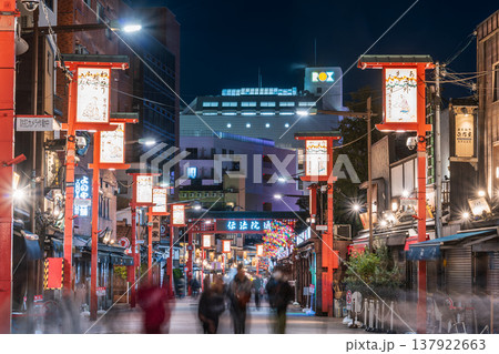 「東京都」浅草寺 夜の伝法院通り簿風景 「東京都」浅草寺 夜の伝法院通り簿風景 137922663