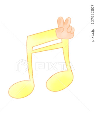 ジャンケンをしている手と音符 ジャンケンをしている手と音符 137922807
