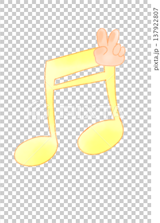ジャンケンをしている手と音符 ジャンケンをしている手と音符 137922807