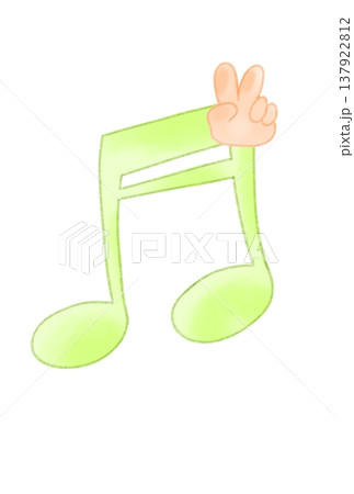 ジャンケンをしている手と音符 ジャンケンをしている手と音符 137922812