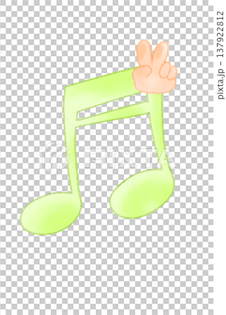 ジャンケンをしている手と音符 ジャンケンをしている手と音符 137922812