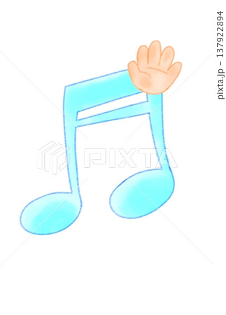 ジャンケンをしている手と音符 137922894