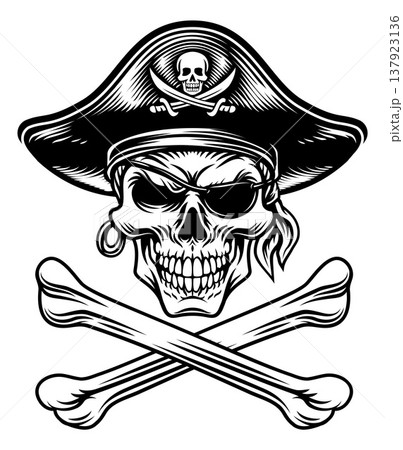 Skull Pirate Crossbones Crosssed Bones Design Skull Pirate Crossbones Crosssed Bones Design 137923136