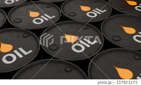 3d black barrels. Computer generated render 137923275