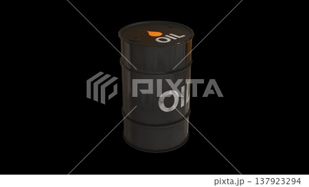 3d black barrel. Computer generated render 3d black barrel. Computer generated render 137923294
