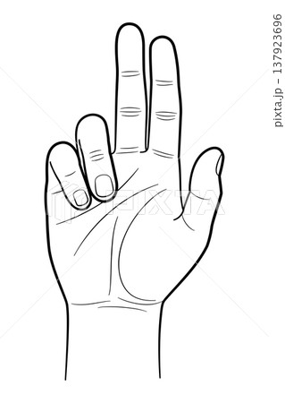 Right hand raised in benediction, known as hand of benediction, or benediction sign. Short invocation for divine help, blessing and guidance, usually at the end of worship service. Isolated. Vector 137923696