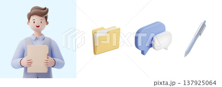 3D character with a professional job 137925064