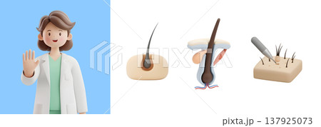 3D character with a professional job 137925073