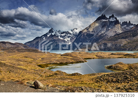 Beautiful mountain landscape in Torres del Paine National Park, Chile Beautiful mountain landscape in Torres del Paine National Park, Chile 137925310