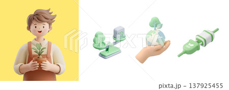 3D character with a professional job 137925455