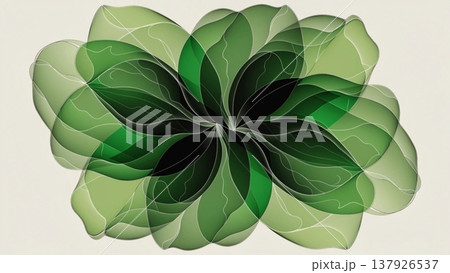 pastel floral wallpaper design layered green petals background  137926537