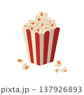 Vintage Popcorn Box. Red White Stripes Carnival 137926893