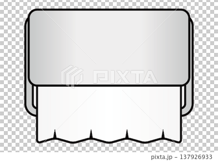 トイレのトイレットペーパーが付けられたホルダーをグラデーションの配色でシンプルにデザインしたイラスト 137926933