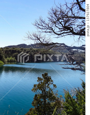 Patagonian landscape on the shores of the Nahuel Huapi lake, Bariloche, Argentina Patagonian landscape on the shores of the Nahuel Huapi lake, Bariloche, Argentina 137927804