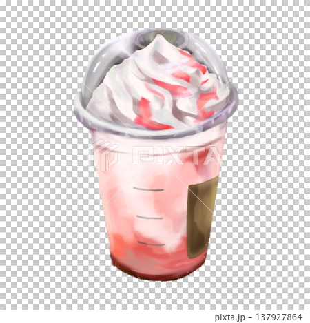 Cherry blossom frozen drink 137927864