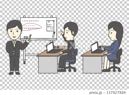 A training seminar set for business professionals who use whiteboards for presentations and desk work. 137927884