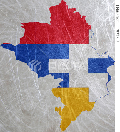 National flag and map of Artsakh, Nagorno Karabakh National flag and map of Artsakh, Nagorno Karabakh 137929941