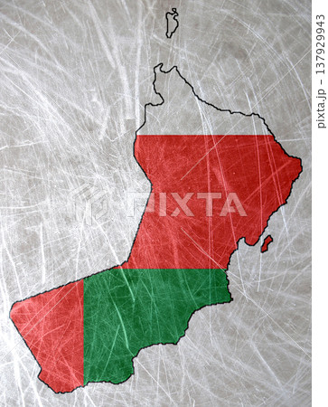 National flag and map of Oman 137929943