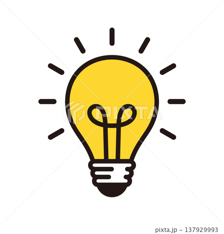 ひらめきを表すシンプルな電球のアイコン 137929993
