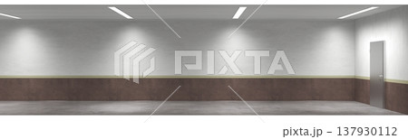 long corridor, interior visualization, 3D illustration 137930112