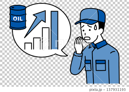 A man in overalls is shaken by the surge in crude oil prices. A man in overalls is shaken by the surge in crude oil prices. 137931193