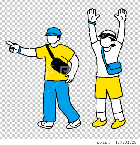 穿著夏裝的男女參加戶外夏季節日 137932329