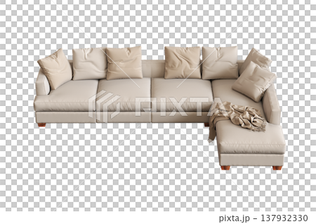 sofa isolate on a transparent background, interior furniture, 3D illustration, cg render 137932330