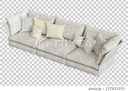 sofa isolate on a transparent background, interior furniture, 3D illustration, cg render 137932355
