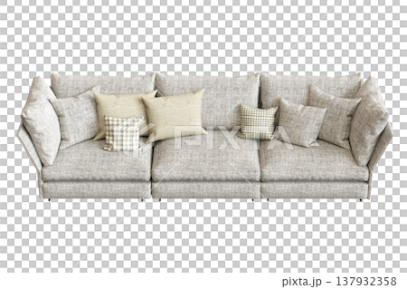 sofa isolate on a transparent background, interior furniture, 3D illustration, cg render sofa isolate on a transparent background, interior furniture, 3D illustration, cg render 137932358