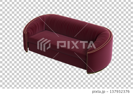 sofa isolate on a transparent background, interior furniture, 3D illustration, cg render 137932376