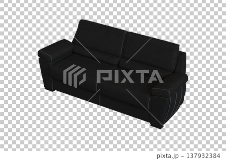 sofa isolate on a transparent background, interior furniture, 3D illustration, cg render 137932384