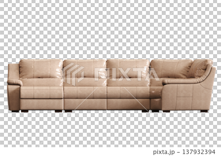 sofa isolate on a transparent background, interior furniture, 3D illustration, cg render 137932394