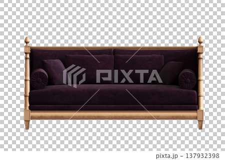 sofa isolate on a transparent background, interior furniture, 3D illustration, cg render sofa isolate on a transparent background, interior furniture, 3D illustration, cg render 137932398