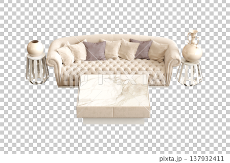 sofa isolate on a transparent background, interior furniture, 3D illustration, cg render sofa isolate on a transparent background, interior furniture, 3D illustration, cg render 137932411
