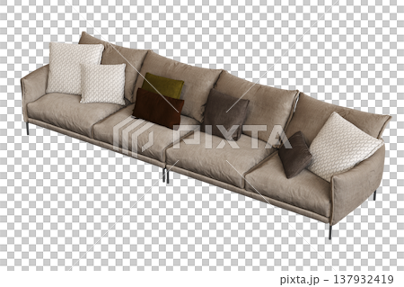 sofa isolate on a transparent background, interior furniture, 3D illustration, cg render sofa isolate on a transparent background, interior furniture, 3D illustration, cg render 137932419
