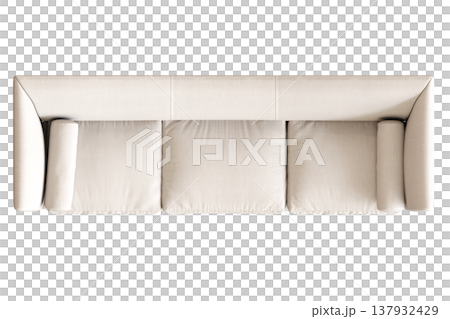 sofa isolate on a transparent background, interior furniture, 3D illustration, cg render 137932429