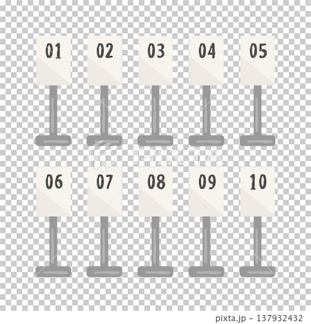 Table number tag (gray) illustration set 137932432
