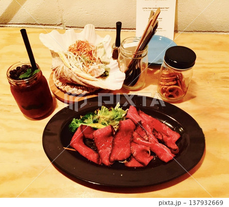 真っ赤な夕溜まりディナー 肉増し パワー全開 137932669